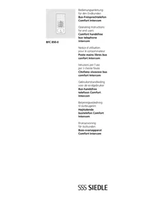 Notice Siedle BFC 850-0 Interphone