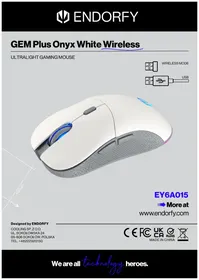 Notice ENDORFY GEM PLUS ONYX WHITE WIRELESS Souris