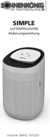 Notice Sonnenkönig SIMPLE Purificateur d'air
