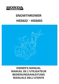 Notice Honda HSS 655 W Souffleur à neige