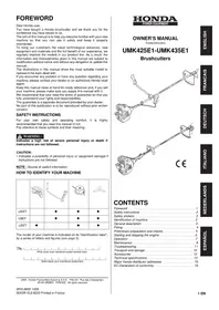 Notice Honda UMK 435 UE Coupe-herbe