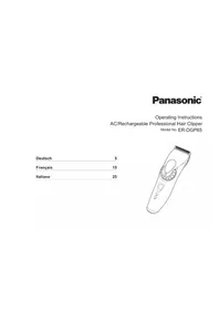 Notice PANASONIC ER-DGP65 Tondeuse