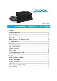 Notice Alphacool ES RESERVOIR 1U Système de refroidissement de matériel informatique