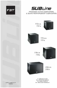 Notice FBT SUBLINE 218S Caisson de basses
