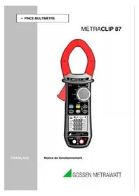 Notice Gossen Metrawatt METRACLIP 87 Multimètre