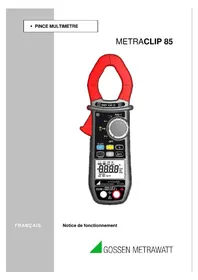 Notice Gossen Metrawatt METRACLIP 85 Multimètre