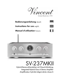 Notice VINCENT SV-237 MKII Recepteur