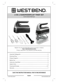 Notice WestBend HMWB6SBK13 Mixeur plongeant
