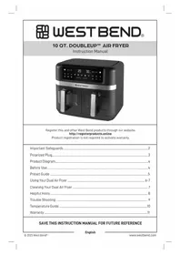 Notice WestBend AFWB10BK13 Appareil multi-cuisson