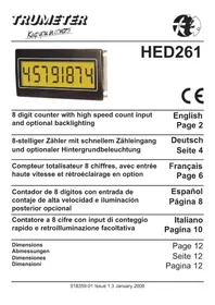 Notice Trumeter HED261 équipements de mesure