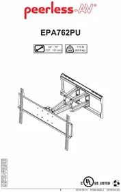 Notice Peerless-AV EPA762PU Support mural