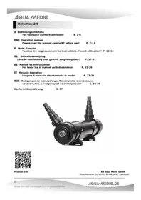 Notice Aqua Medic HELI MAX 2.0 Filtre à eau