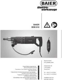 Notice Baier BDB 819 Perceuse