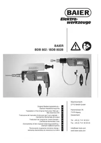 Notice Baier BDB 802 Perceuse