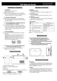 Notice FSP ECO 800 Alimentation d'énergie non interruptible