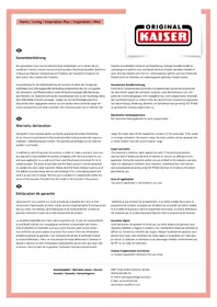 Notice Kaiser INSPIRATION Casserole