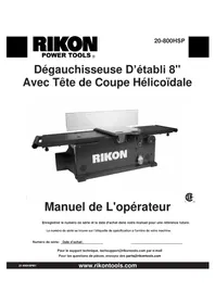 Notice RIKON 20-800HSP Rabot