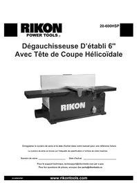 Notice RIKON 20-600HSP Rabot