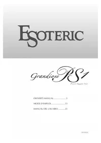 Notice Esoteric GRANDIOSO PS1 Récepteur de musique