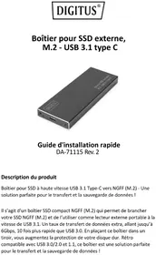 Notice Digitus DA-71115 Disque dur externe