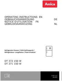 Notice AMICA DT 372 150 W Réfrigérateur