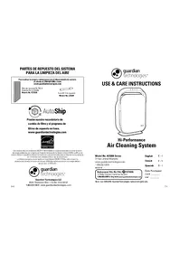 Notice GermGuardian AC9200WCA Purificateur d'air