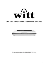 Notice Witt EASY VACUUM SEALER Appareils à emballage sous vide