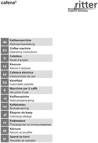 Notice Ritter CAFENA 5 Machine à café