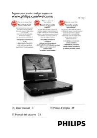 Notice PHILIPS PET733 Lecteur DVD portable