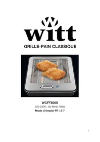 Notice Witt WCFT800S Grille-pain