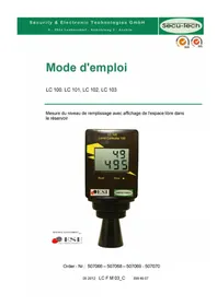 Notice SecuTech LC 103 équipements de mesure