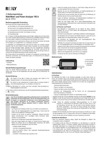 Notice Reely 180 A équipements de mesure