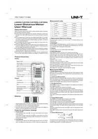 Notice Uni-T LM120A Télécommande
