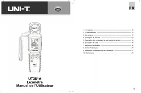 Notice Uni-T UT381A Luxemètre