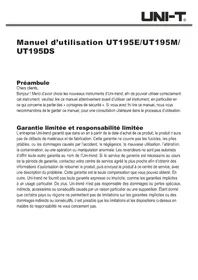 Notice Uni-T UT195DS Multimètre