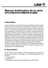 Notice Uni-T UT219DS équipements de mesure