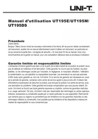 Notice Uni-T UT195S Multimètre