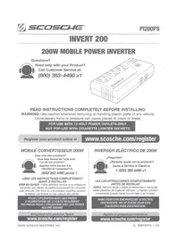 Notice Scosche INVERT 200 Batterie