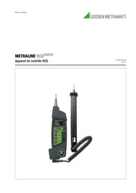 Notice Gossen Metrawatt METRALINE RCDCHECK équipements de mesure