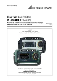 Notice Gossen Metrawatt SECUTEST BASE équipements de mesure