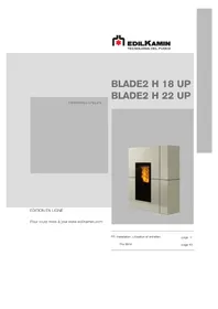 Notice EDILKAMIN BLADE2 H 18 UP Cuisinière