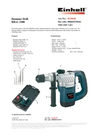 Notice Global BH-G 1500 Marteau