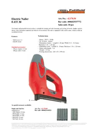 Notice Ergotools Pattfield E-ET 30 Agrafeuse