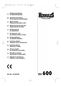 Notice Herkules EH 600 Rabot
