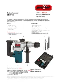 Notice Proviel BH 850/1 Marteau