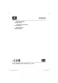 Notice McKenzie MK-BS 800 Ponceuse