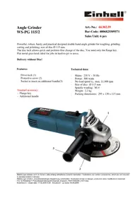 Notice Global WS-PG 115/2 Broyeur