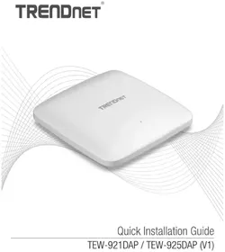 Notice TRENDNET TEW-921DAP Point d'accès