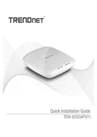 Notice TRENDNET TEW-825DAP Point d'accès