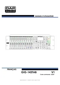 Notice DAP-Audio GIG-143TAB Table de mixage